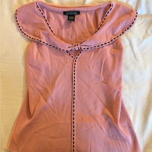 Onia Pink Sleeveless Camisole with Black Stitch Detail